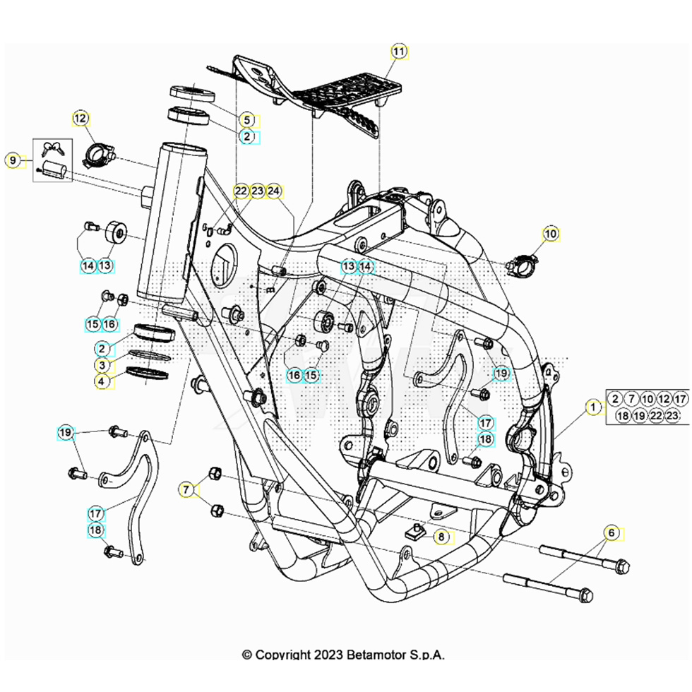 Beta RR125 24 Rahmen/Ausleger Ersatzteile